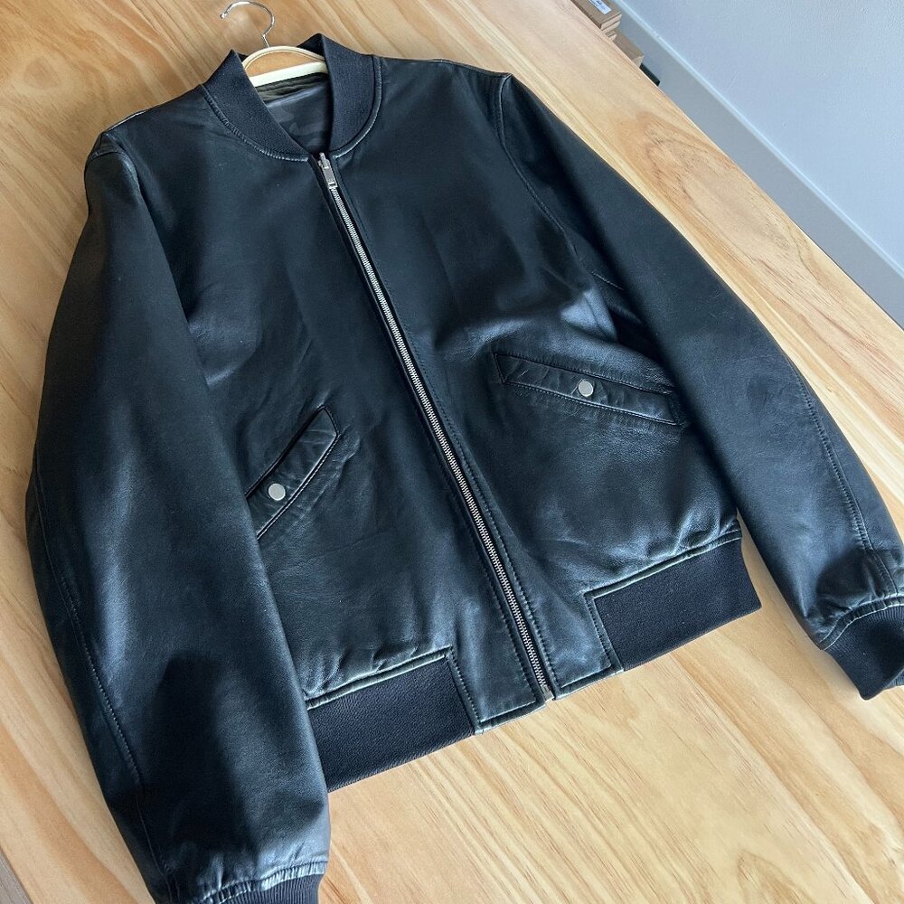 Sandro Reversible Lambskin Leather Jacket